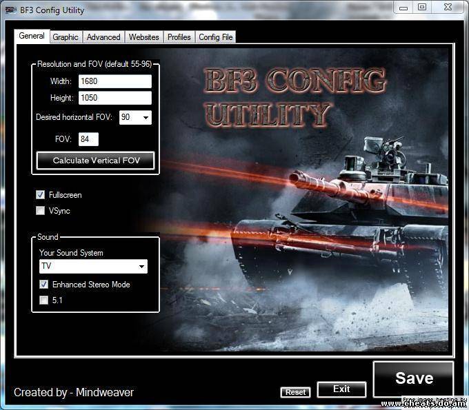 Скачать бесплатно BF3 Config Utility v1.7